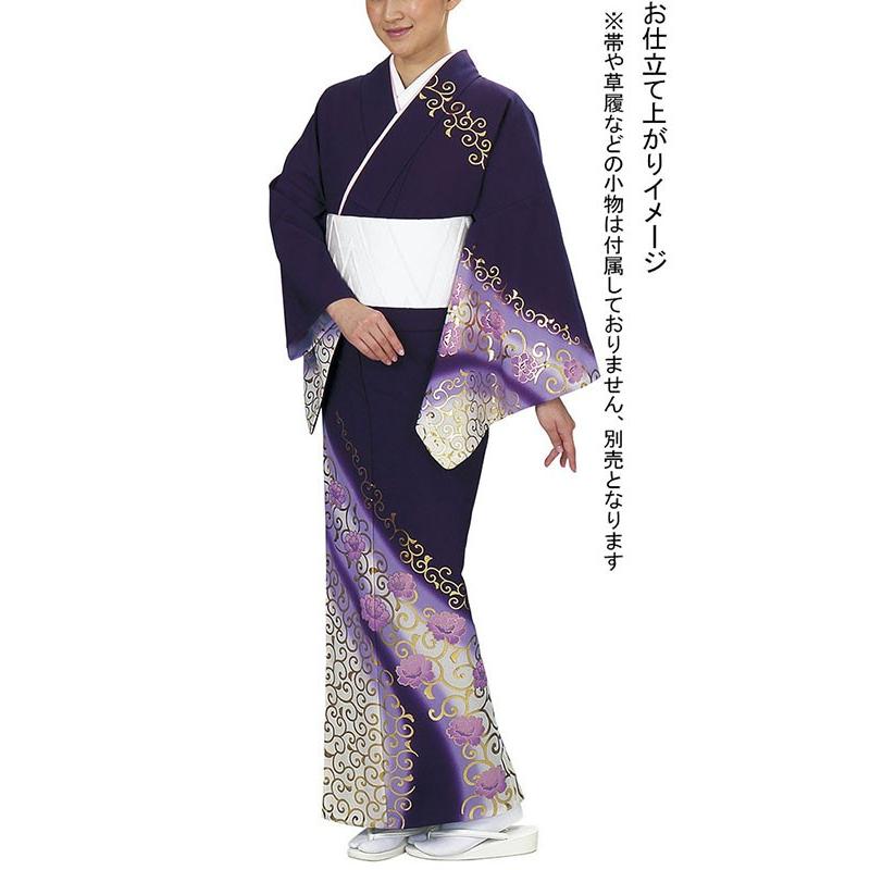 専用Y3693◇美品 正絹 手縫い仕立て 宝尽くし 訪問着 着物 訪問着 お仕立て上がり 単品「薄藤色 霞、籬に菊」正絹着物 礼装 正絹