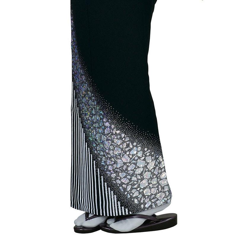訪問着 着物 反物 女性 男性 踊り 絵羽 黒 螺鈿 棒縞 洗える着物