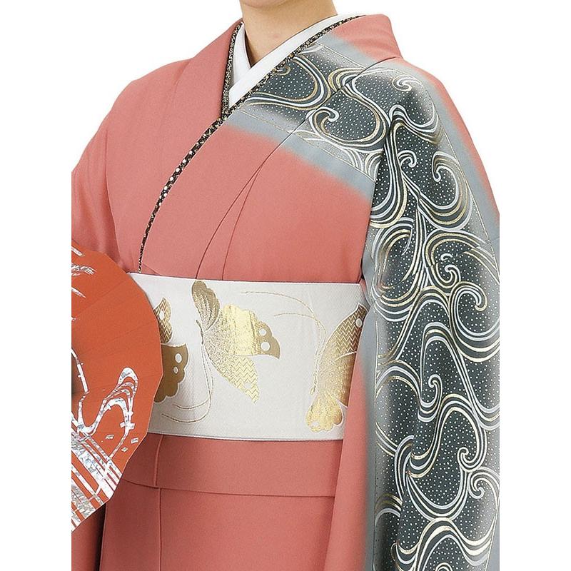 訪問着 着物 反物 女性 男性 踊り 絵羽 紅梅色 流星群 洗える着物