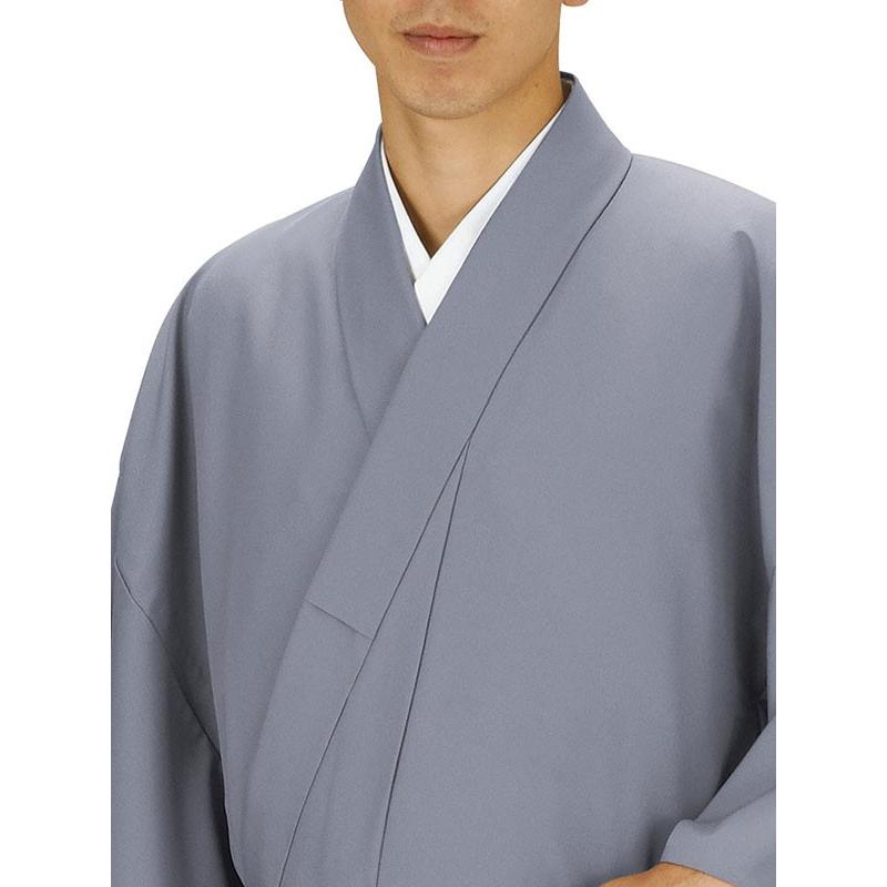 色無地 着物 男物 メンズ 単衣 ちりめん 結婚式 成人式 グレー 洗える