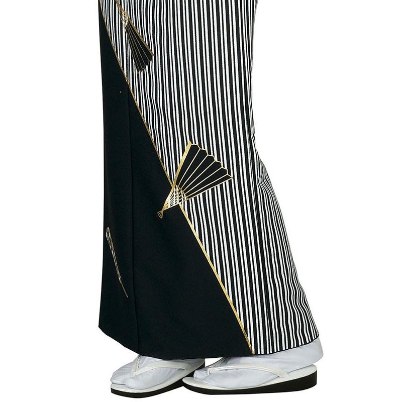 反物 長襦袢 正絹 扇子柄 黒 反物 長襦袢 正絹 扇子柄 黒 反物 長襦袢 正絹 扇子柄 黒