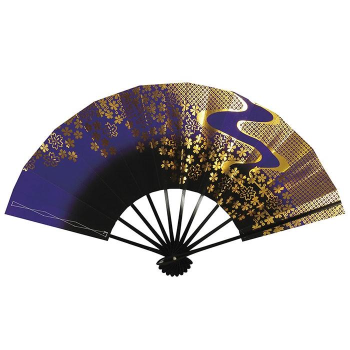 舞扇子 舞踊 扇子 化粧箱入り 舞扇 踊り 祭り 日本舞踊 日舞 黒骨 紺青