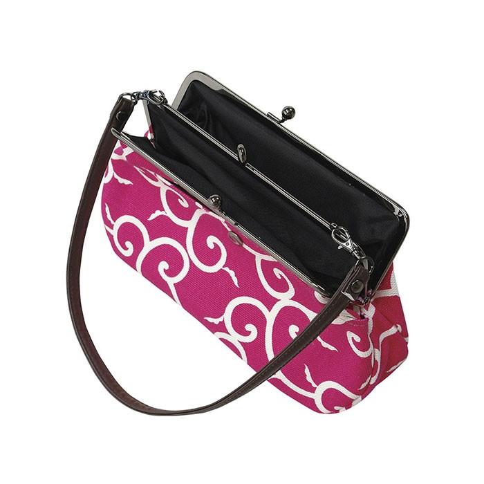 ヴィンテージ 本藍染 鹿革 ディアスキン がま口 アンティーク 和装用バッグ