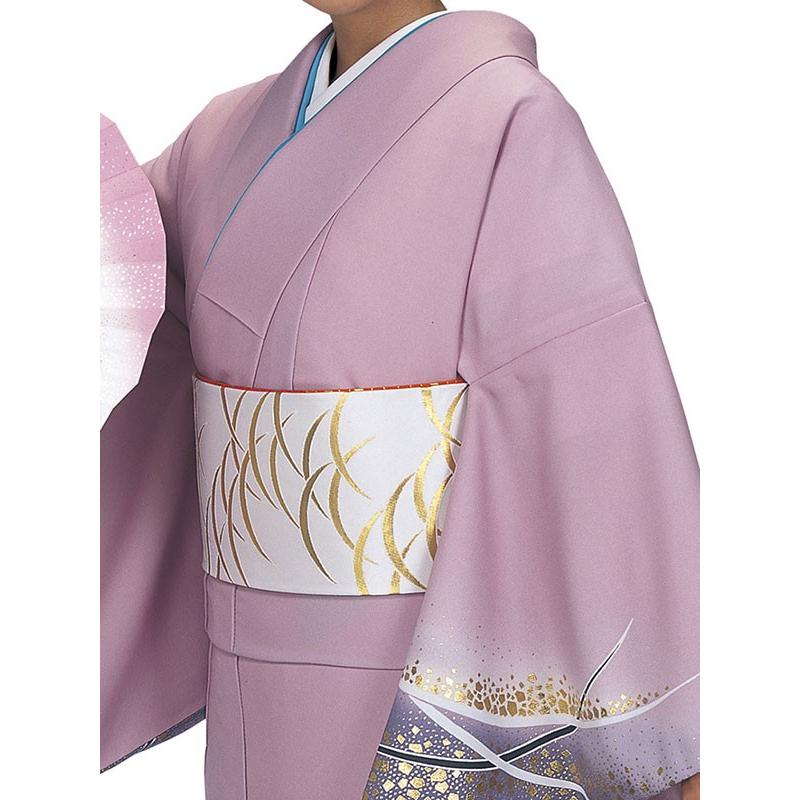 訪問着 着物 反物 女性 男性 踊り 絵羽 紅藤色 藤鼠 露芝 洗える着物