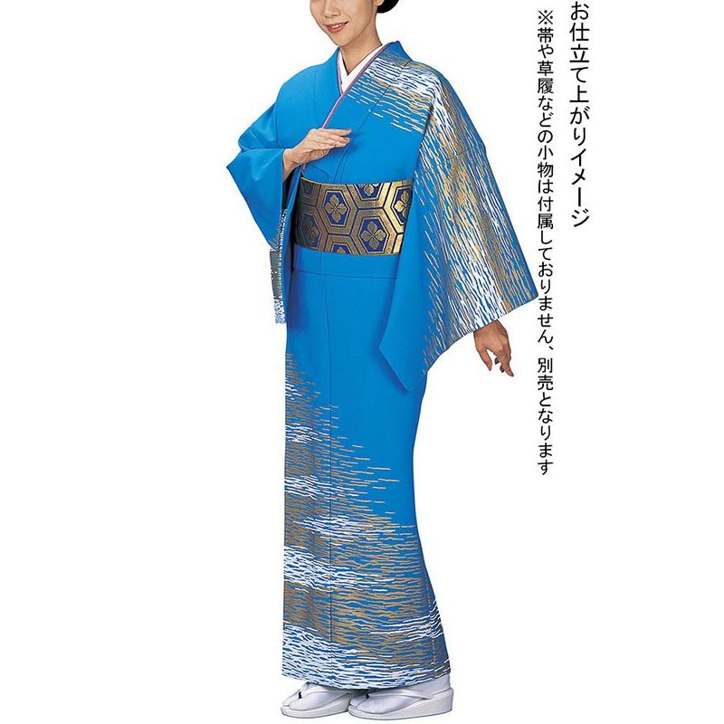 訪問着 着物 反物 女性 男性 結婚式 訪問着 ライトブルー 霞 洗える着物