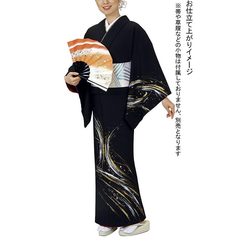 訪問着 着物 反物 女性 男性 結婚式 黒 風 洗える着物 : カメヤ 