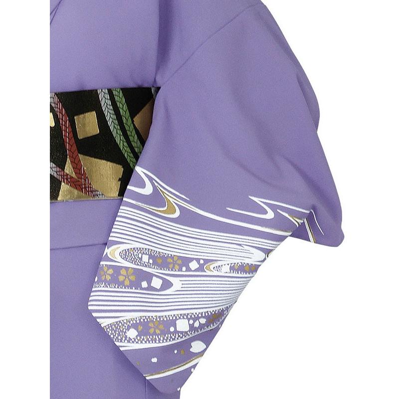 訪問着 着物 反物 女性 男性 結婚式 藤色地 桜吹雪 風花 洗える着物