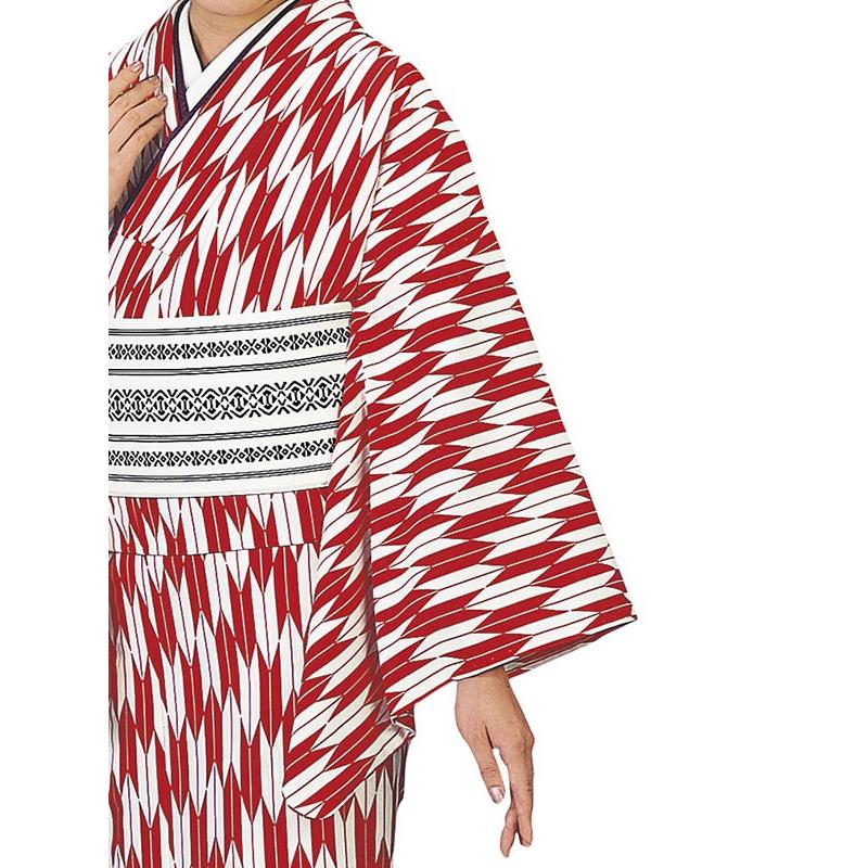 小紋 着物 反物 レディース ちりめん 踊り 舞台 レトロ 洗える着物 矢