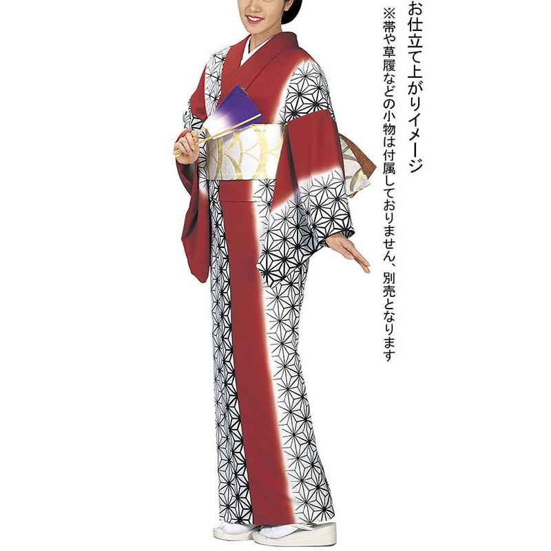 小紋 着物 着尺 レディース 踊り 舞台 レトロ モダン 洗える着物 白