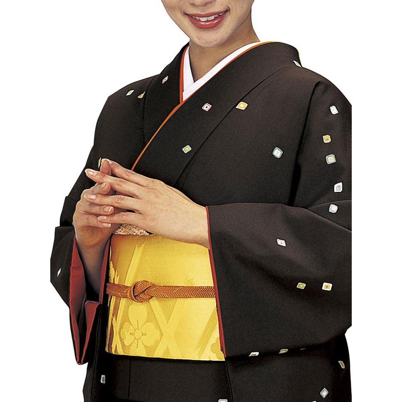 小紋 着物 反物 レディース ちりめん 踊り 舞台 シック 洗える着物