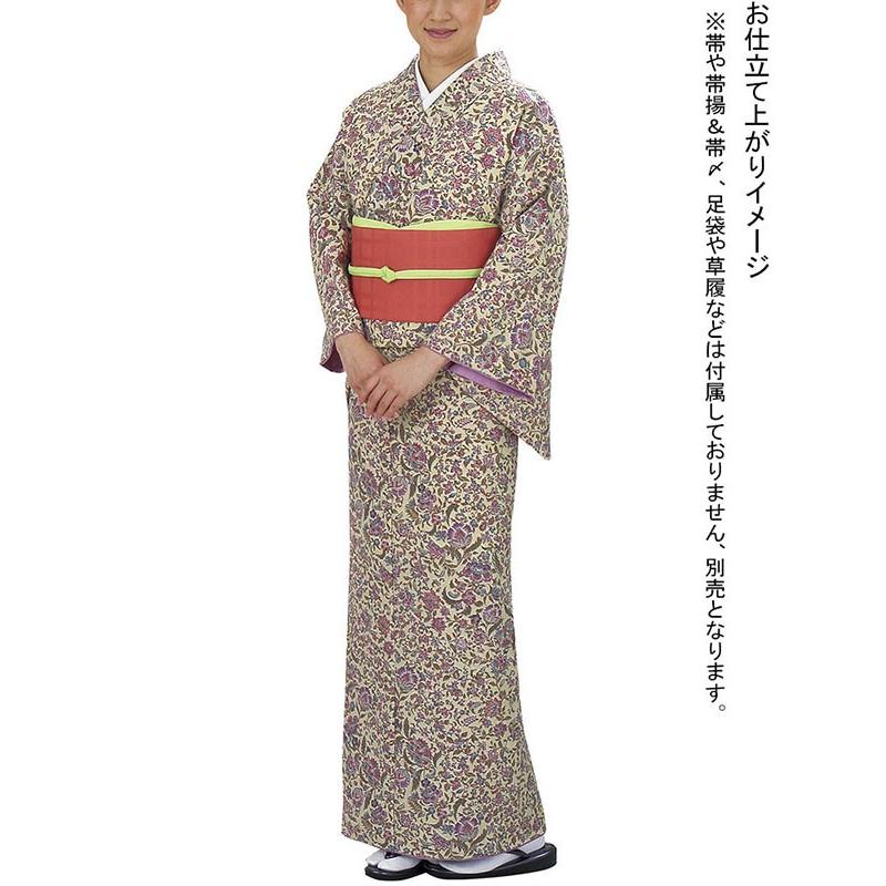 小紋 着物 反物 レディース ちりめん 踊り 舞台 シック 洗える