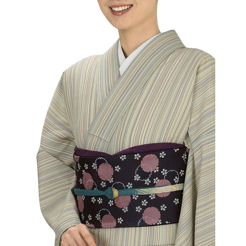 小紋 着物 反物 レディース ちりめん 踊り 舞台 シック 洗える着物