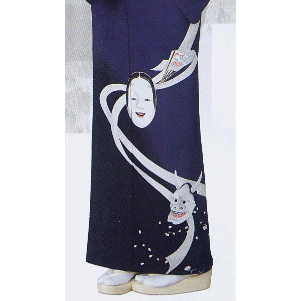 訪問着 女性 踊り 絵羽 洗える着物 納期35日 女面と蛇面 : カメヤ