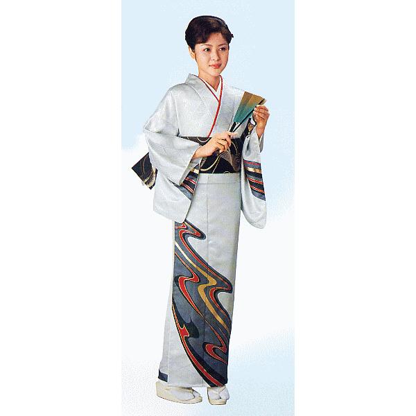 訪問着 女性 踊り 絵羽 訪問着 洗える着物 納期35日 銀ネズ 流水 Marktkorb De