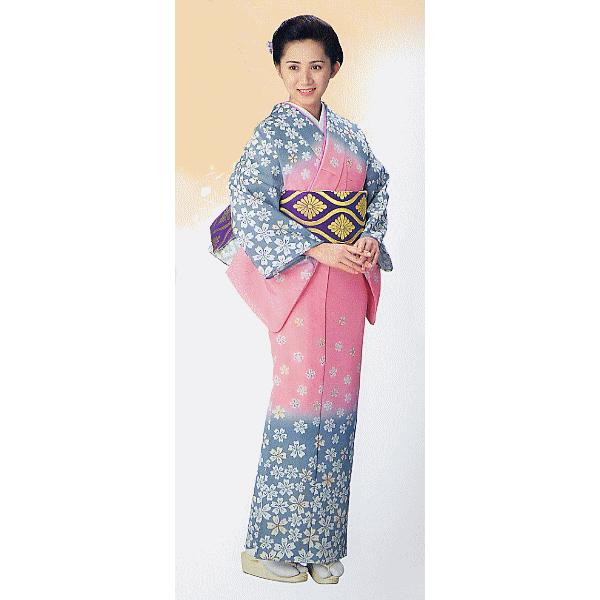 訪問着 女性 踊り 絵羽 訪問着 洗える着物 納期35日 グレイ ピンク 桜花