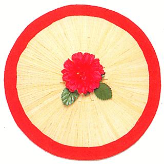 花笠 祭り まつり 音頭 小道具 花笠踊り 祭り用品 赤広巻 花一輪