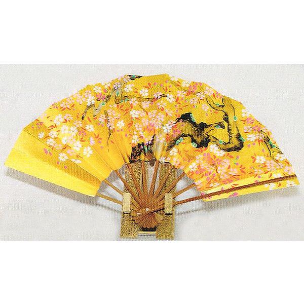 飾り扇子 長さ22.7cm 桜 化粧箱入り 扇立て付 お飾り 純和風インテリア