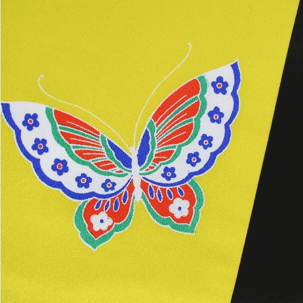 昼夜帯 くじら帯 踊り 帯 昼夜 日本舞踊 成人式 30×400cm 黄 蝶