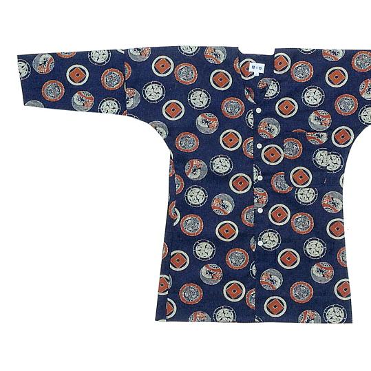 鯉口シャツ 祭り ダボシャツ メンズ レディース 家紋 茄子紺 祭り用品