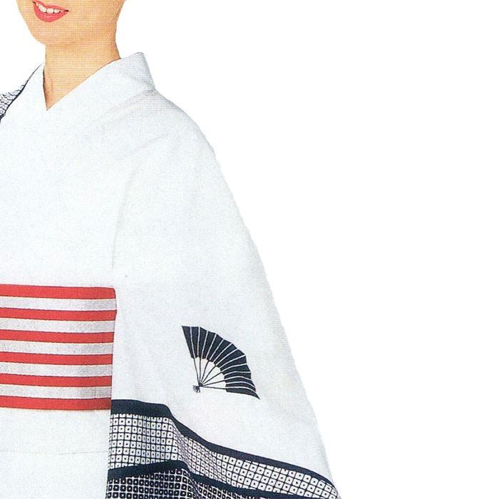 浴衣 ゆかた レディース 女物 盆踊り 祭り ユカタ 踊り 絵羽浴衣 白 紺 扇 流水 疋田