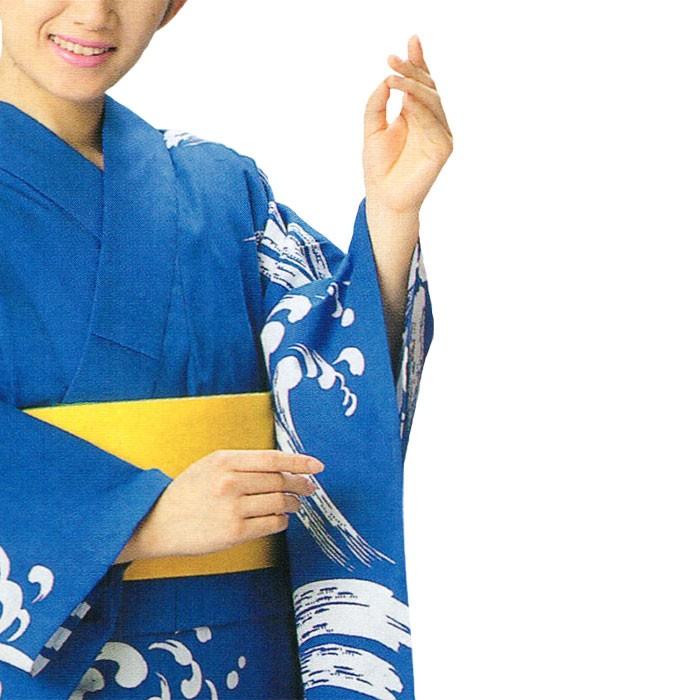 浴衣 ゆかた レディース 女物 盆踊り 祭り ユカタ 踊り 絵羽浴衣 青 波