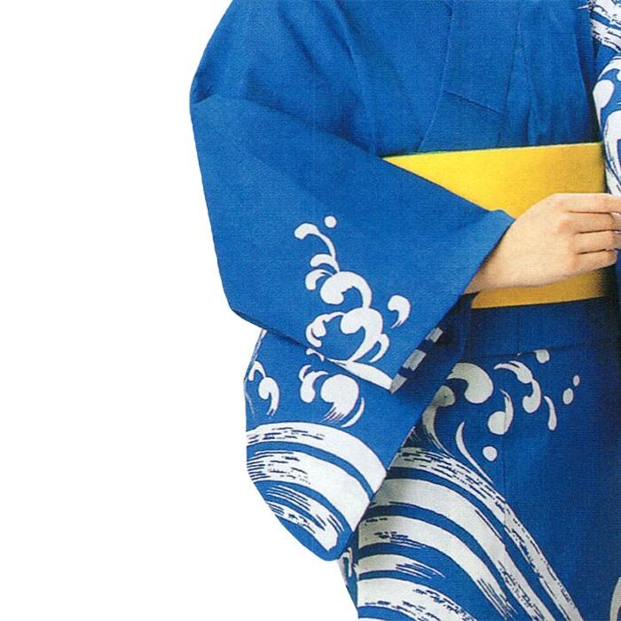 浴衣 ゆかた レディース 女物 盆踊り 祭り ユカタ 踊り 絵羽浴衣 青 波_2