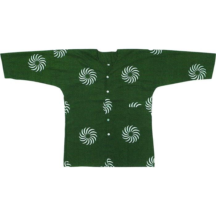 レア逸品　鯉口ダボシャツ　LL/着丈75 金駒刺繍/獅子　シルク　Y作 鯉口シャツ 祭り ダボシャツ メンズ レディース 深緑 獅子毛 獅子舞