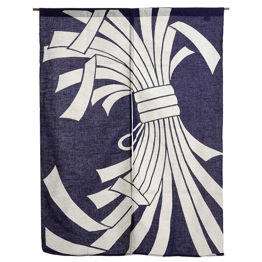 のれん 和風 おしゃれ 暖簾 間仕切り 本染め ロング 85×120cm 紺