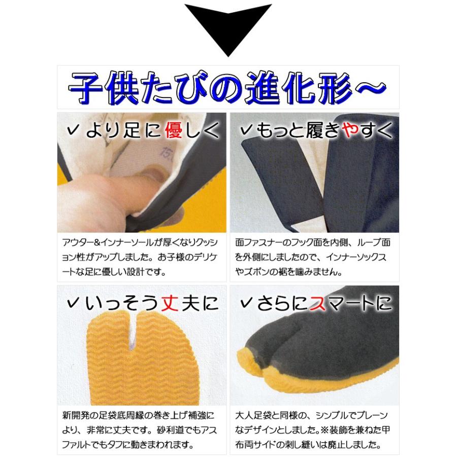 力王 足袋 祭り たび 祭足袋 クッション 貼付 子供用 地下足袋