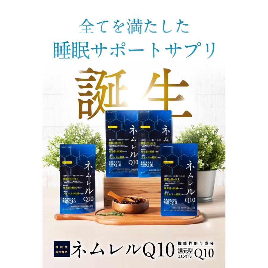 亀山堂 睡眠サプリ GABA 3300mg 還元型コエンザイムQ10 3000mg 30日分