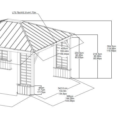 サンジョイ ウィルミントン ガゼボ Sunjoy Wilmington Gazebo cos1452114亀山商店 通販