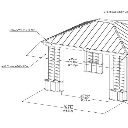 サンジョイ ウィルミントン ガゼボ Sunjoy Wilmington Gazebo cos1452114亀山商店 通販
