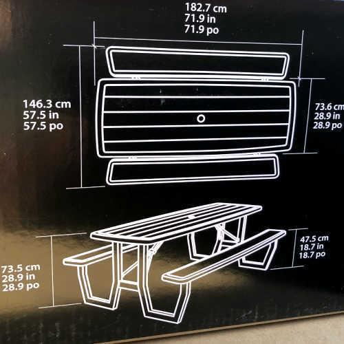 LIFETIME ピクニックテーブル Frame Picnic Table 6-Foot フレーム ピクニックテーブル ライフタイム  183×74cm 屋外　折りたたみ 防水｜kameyamastore｜05