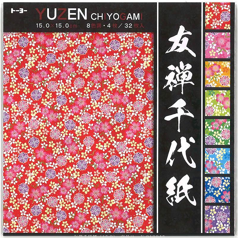 友禅千代紙（小花を散りばめたちよがみ（15.0）（TY-010045） : 紙