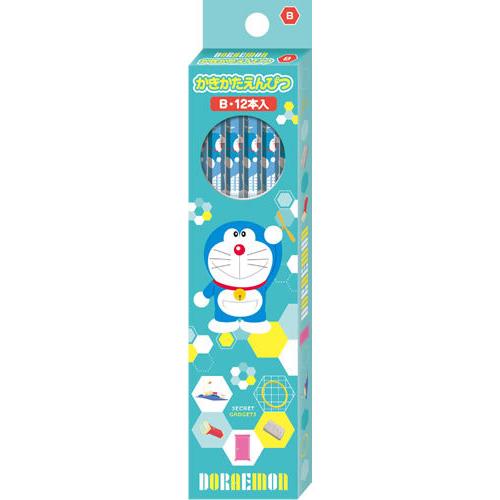 ドラえもん Doraemon わくわく新学期かきかたえんぴつＢ かきかた鉛筆ダース入 158-2140-05 公式 紙箱 鉛筆名入れ無料 送料無料激安祭