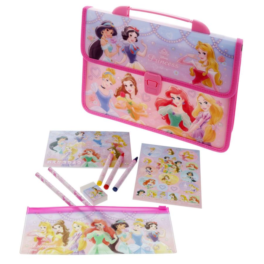 Disneyディズニープリンセスハートミラー付きステーショナリーボックス文具セット 子供