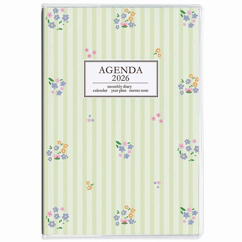 ナカバヤシ 2026年A6ノートダイアリー手帳 ノートダイアリー／フラワー