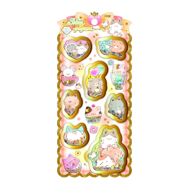 CRUX（クラックス） あそぼうねこ シャイニーパフュームステッカー