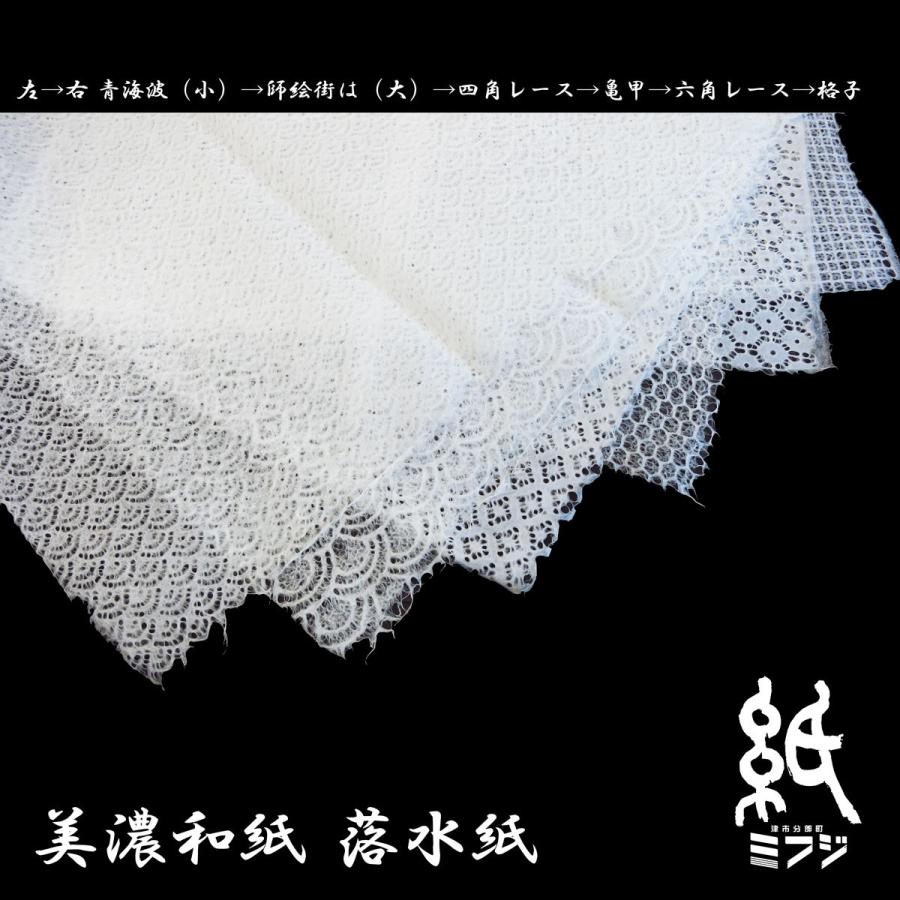 和紙 美濃和紙 落水紙（手漉き） 紅葉柄 / ダイヤ リンズ 梅鉢