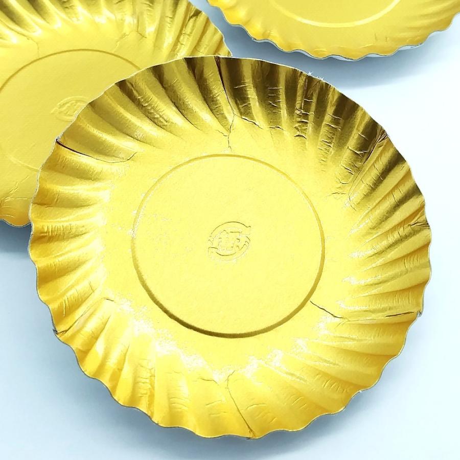 F3-3）紙皿ゴールドＭ90(100枚)：ミニケーキ・和菓子・パーティ用　おしゃれな紙皿 使い捨て紙皿｜kami-plaza｜02
