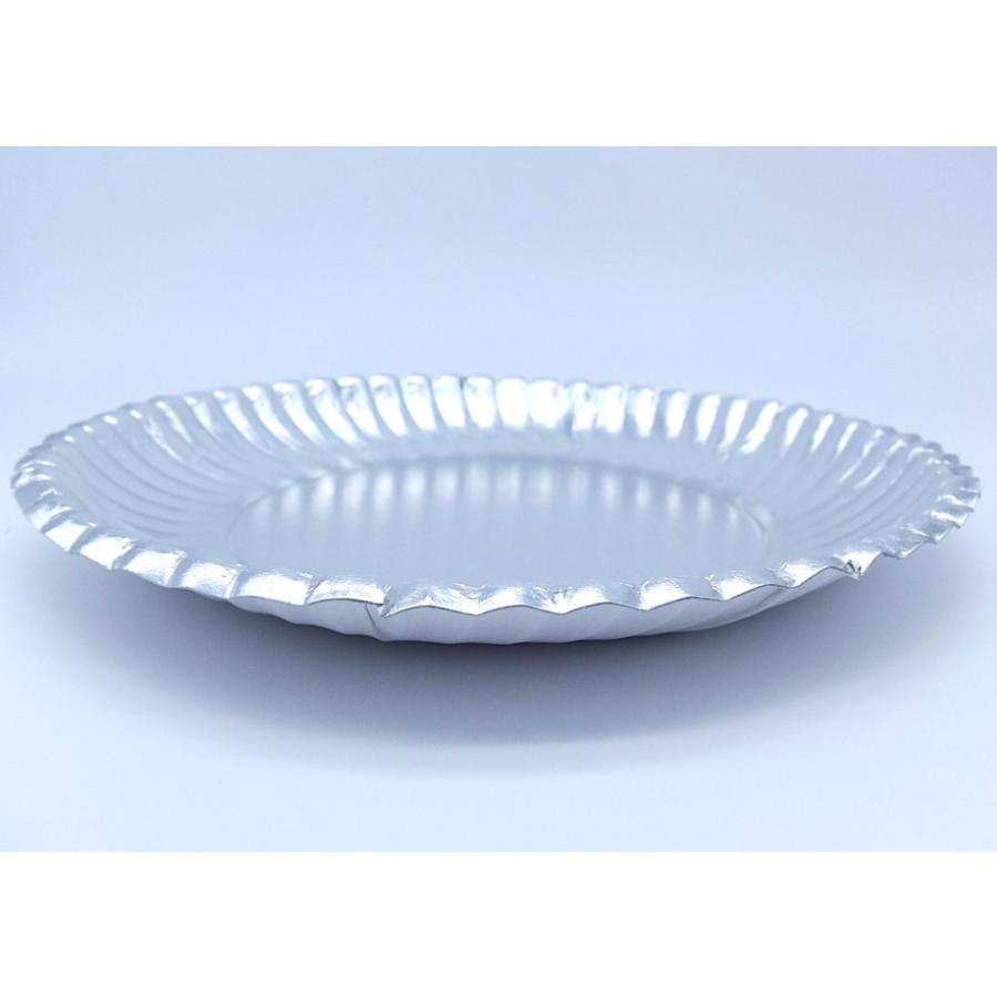 F5-1）菊型紙皿シルバー8号190mm：50枚 ふちどりがおしゃれで可愛い銀色の使い捨て紙皿｜kami-plaza｜03