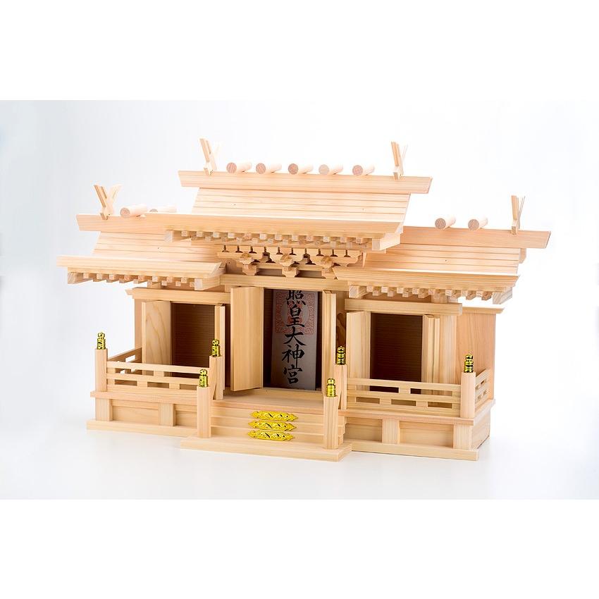 即購入可★ 神棚 セット マス組付き 唐戸三社 神棚セット 東濃桧 東濃ひのき 神具付き 神棚の里 【4272366376】(22363円)