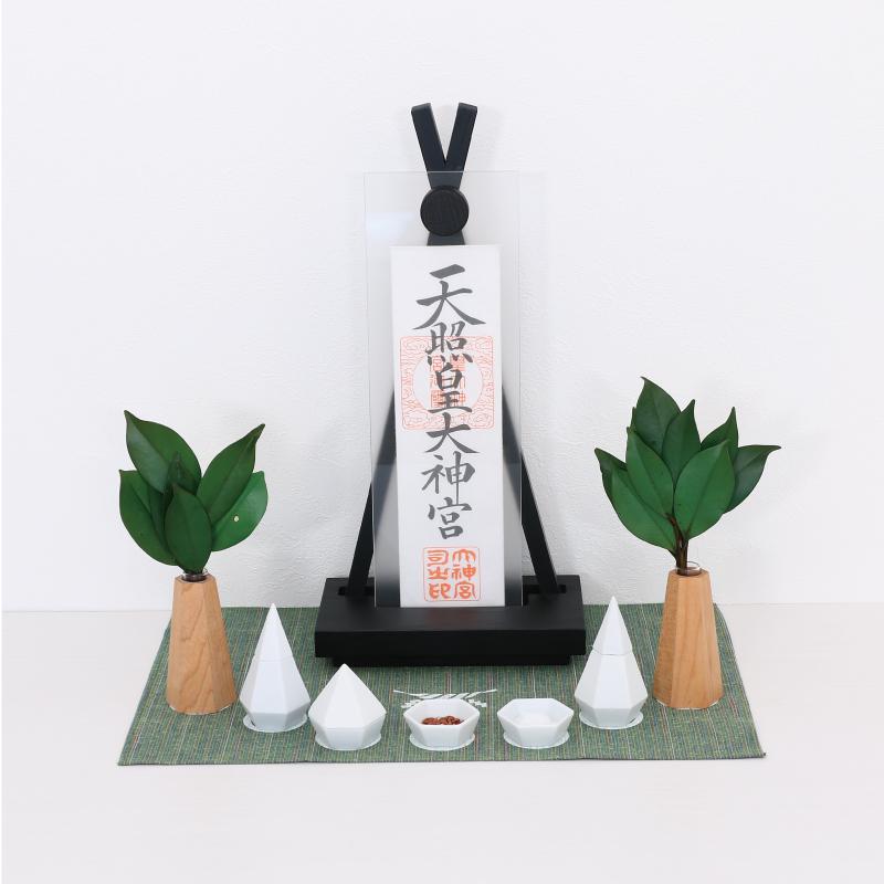 神棚の里 神棚 モダン 置き型 おしゃれ Ofudaza kuro ROKKAKU お祀り