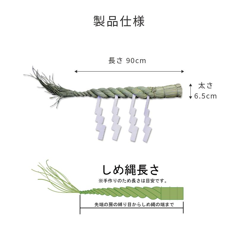 神棚の里 神棚 しめ縄 【幅約90cm 中〜大サイズ神棚板対応】 職人