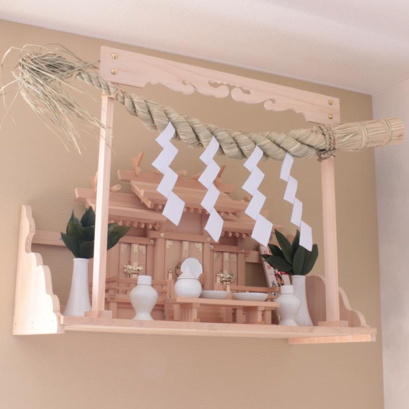 神棚の里 神棚 しめ縄 【幅約90cm】 職人手作り 大根型 神棚用 3尺