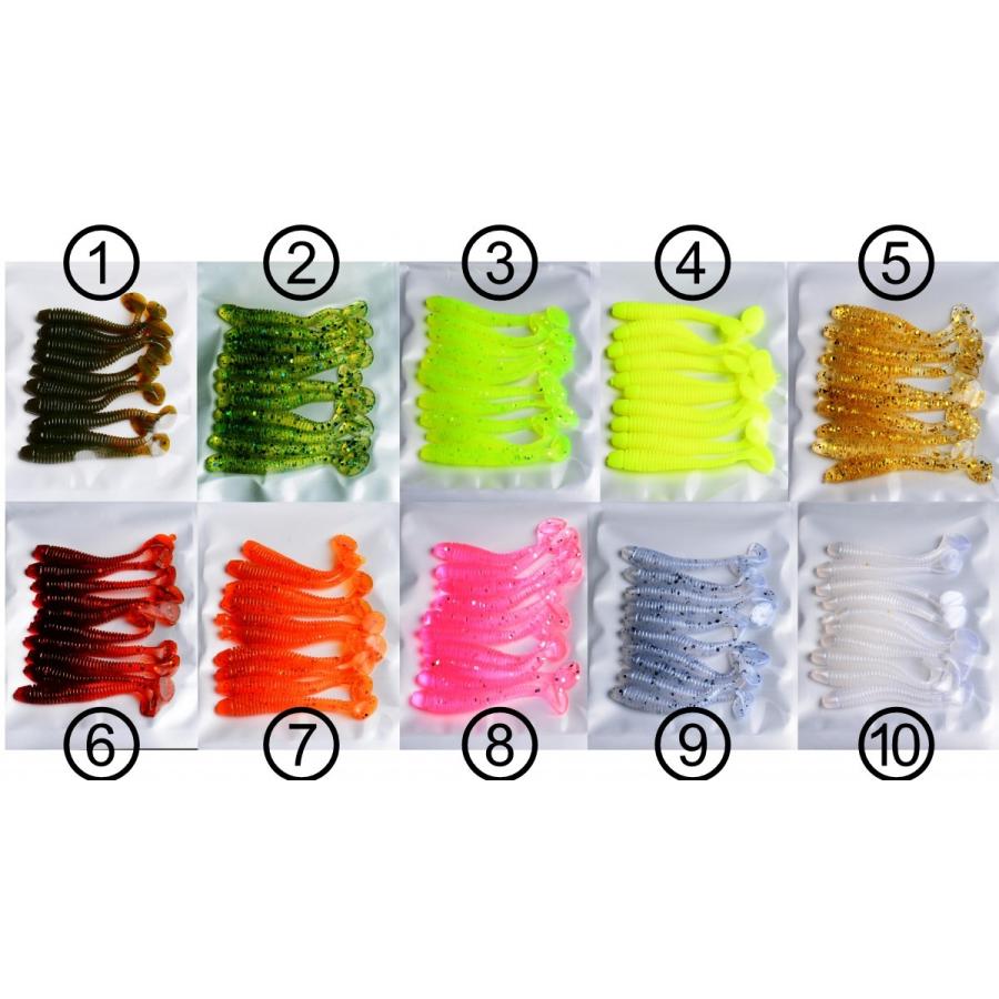 60円 国内即発送 ワーム 50mm 10個入り ソフトルアー ブラックバス ロックフィッシュ シーバス メバル