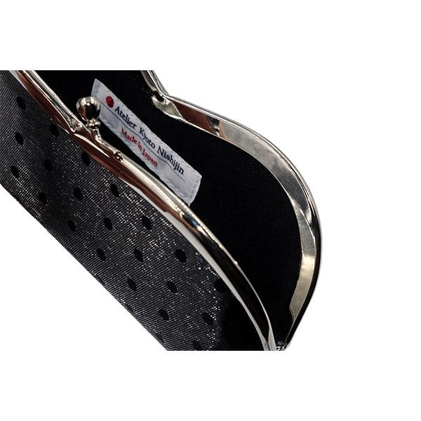 Atrelier Kyoto Nishijin ANS-0104-01 がま口眼鏡ケース「スパークリング・ブラック」西陣織 バレンタイン メーカー取寄品 |  | 04
