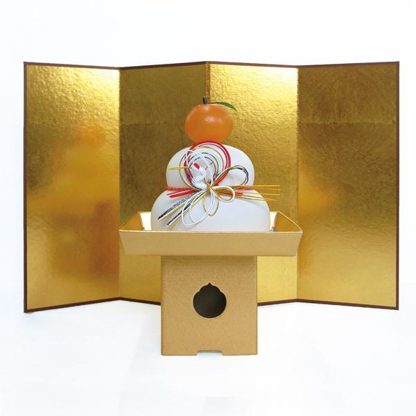 かみもん 四曲屏風 金無地 25cm 縦25×横40.2cm 五月人形 : 京のもん