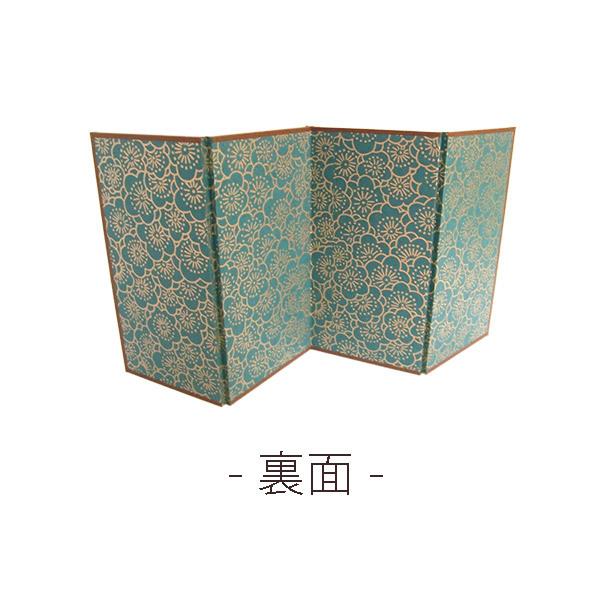 かみもん 四曲屏風 金無地 25cm 縦25×横40.2cm 五月人形 : 京のもん