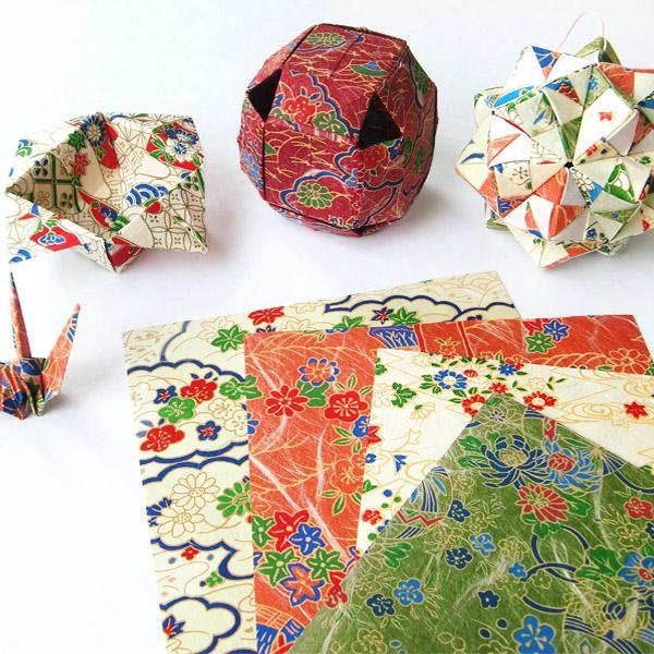 かみもん 和柄折り紙5枚入り 15cm×15cm 一般的な大きさ 高級和紙 高級